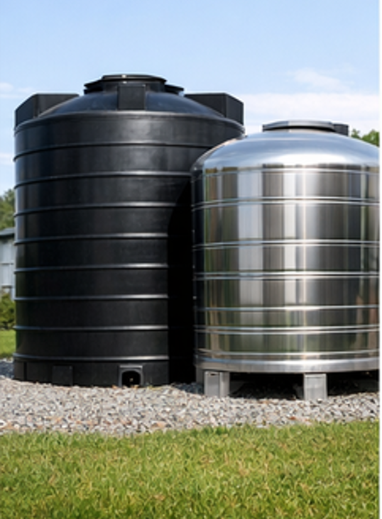 Water storage tank financed through Caritas MFB WASH solutions